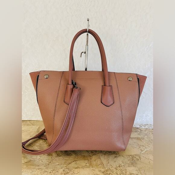 MICHAEL KORS Mauve hard pebble leather convertible tote shoulder bag crossbody - Picture 2 of 10